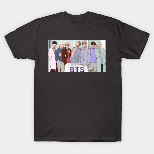 Black graphic T-shirt featuring colorful illustration and text design, ideal for casual wear, soft cotton material.