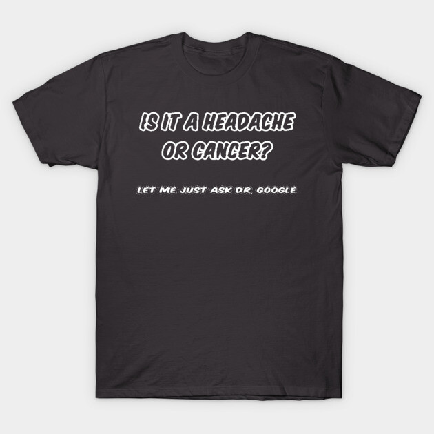 Black cotton t-shirt with humorous health-related text, casual style, perfect for everyday wear.