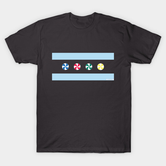 Black T-shirt with colorful geometric design, casual style, cotton material, ideal for everyday wear.