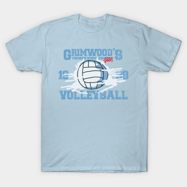 Light blue volleyball graphic t-shirt, casual style, perfect for sports enthusiasts, cotton material.