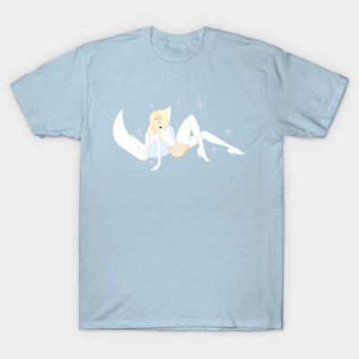Light blue t-shirt with a playful cartoon design, ideal for casual wear, made from soft cotton for comfort.