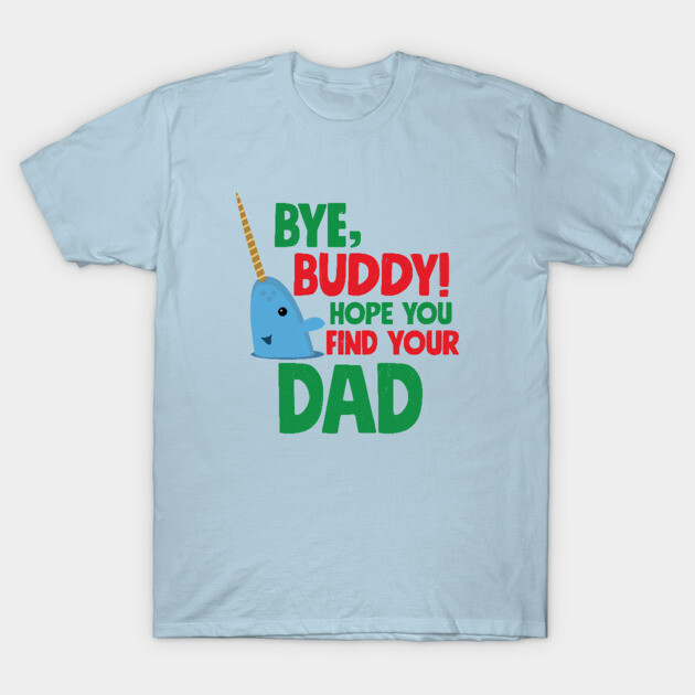 Light blue T-shirt with colorful narwhal graphic and playful text, ideal for casual wear and gifting.