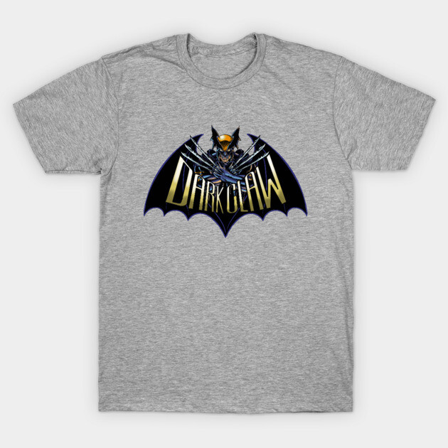 Gray "Dark Claw" graphic tee, cotton, casual wear, superhero theme, unisex, short sleeve, ideal for fans.