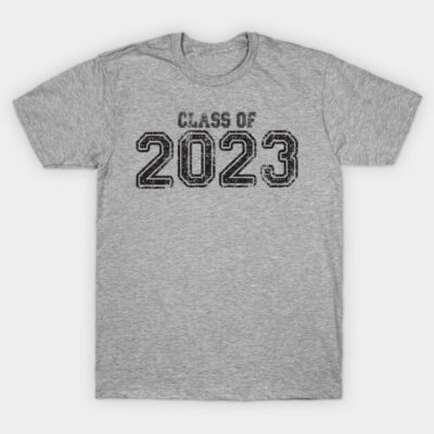 Gray "Class of 2023" T-shirt, casual style, cotton material, perfect for graduation or commemorative wear.