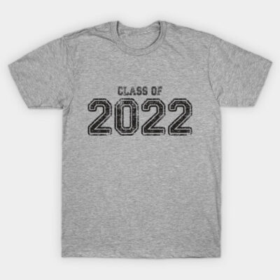 Gray "Class of 2022" T-shirt, casual style, soft cotton material, perfect for graduation or commemorative events.