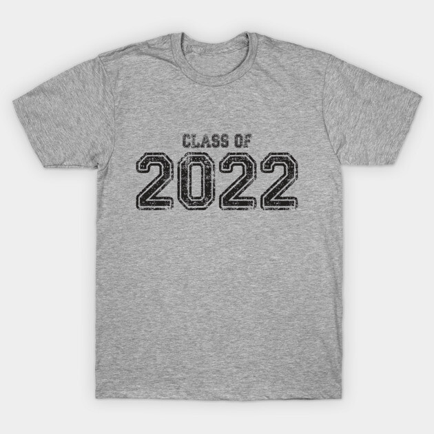 Gray "Class of 2022" T-shirt, casual style, soft cotton material, perfect for graduation or commemorative events.