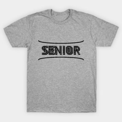 Gray cotton t-shirt with "Senior" text, casual style, ideal for graduation or senior year celebrations.
