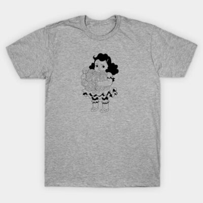 Gray cotton T-shirt with a vintage cartoon character design, ideal for casual wear.