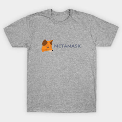 Gray MetaMask t-shirt with fox logo design, casual style, soft cotton fabric, perfect for everyday wear.