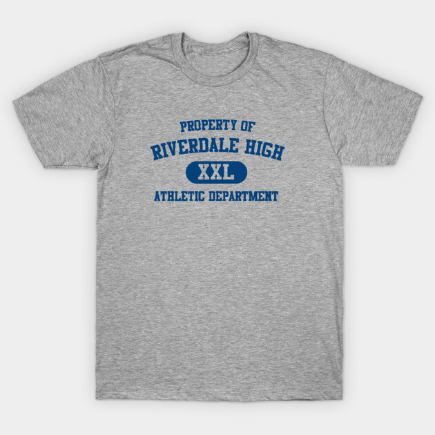 Gray Riverdale High Athletic Department T-shirt, XXL, casual cotton style, ideal for sports or leisure wear.