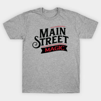 Gray "Main Street Magic" T-shirt, casual style, soft cotton fabric, perfect for everyday wear.