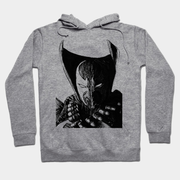 Gray graphic hoodie with comic character print, cotton material, casual wear, unisex style, adjustable drawstring.