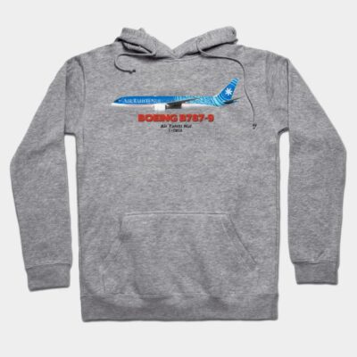 Gray hoodie with airplane graphic, featuring blue and red design, ideal for casual wear, made from soft cotton blend.