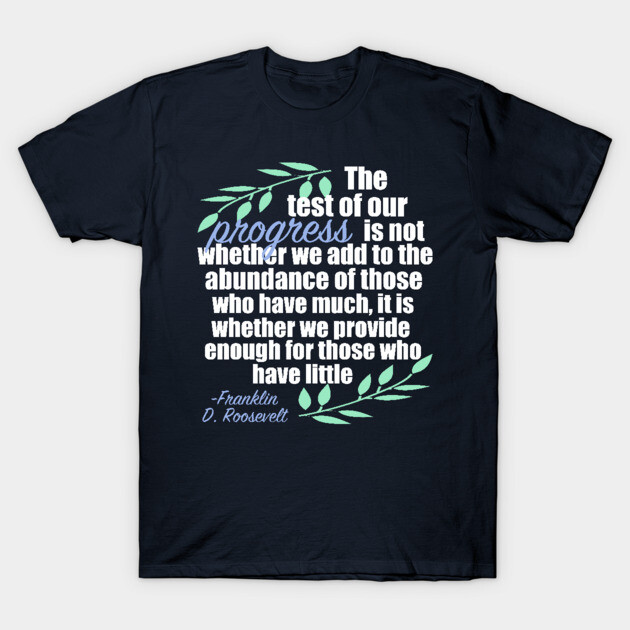 Navy blue t-shirt with inspiring quote and green leaf design, casual style, soft cotton fabric, unisex fit.