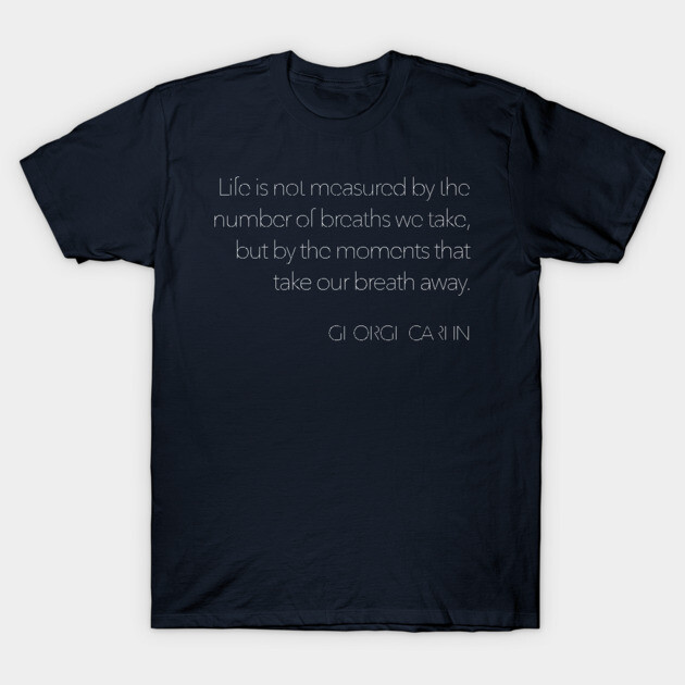 Navy blue t-shirt with motivational quote design, casual style, breathable cotton material, perfect for everyday wear.
