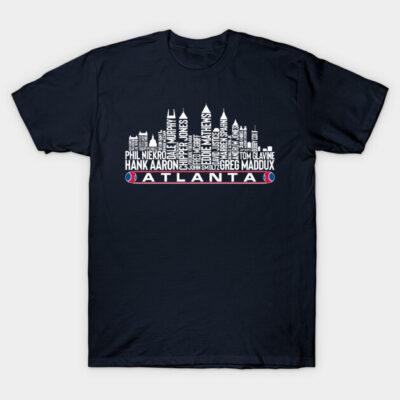 Atlanta Baseball Team All Time Legends, Atlanta City Skyline T-Shirt by Legend Skyline