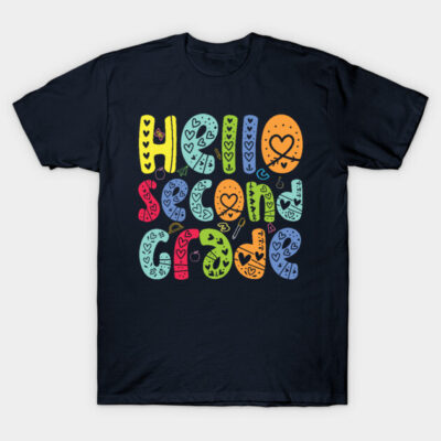 Hello second grade 2 Grade Team Back To School Teacher Kid T-Shirt by Gaming champion