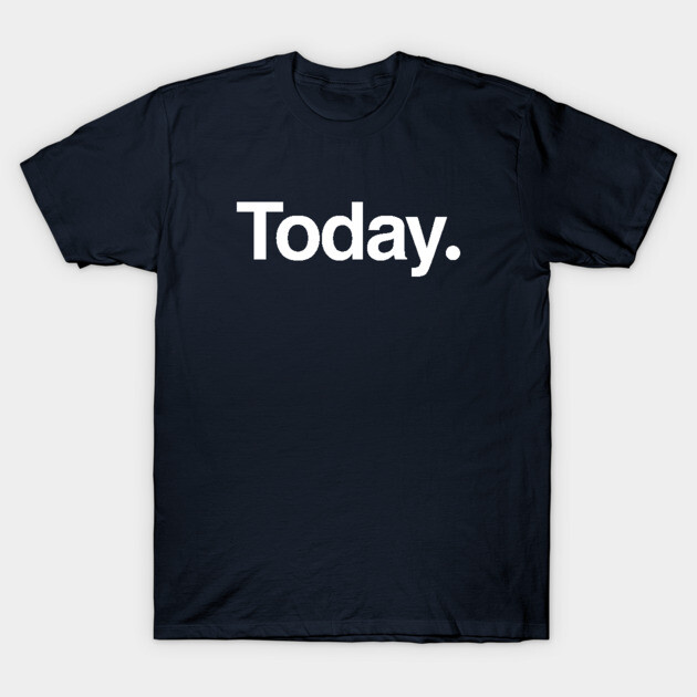 Navy blue cotton T-shirt with "Today" in bold white text, casual style, ideal for everyday wear.