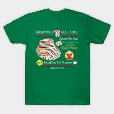 Green t-shirt featuring colorful striped hat graphic, perfect for casual wear. Made from soft, breathable fabric.