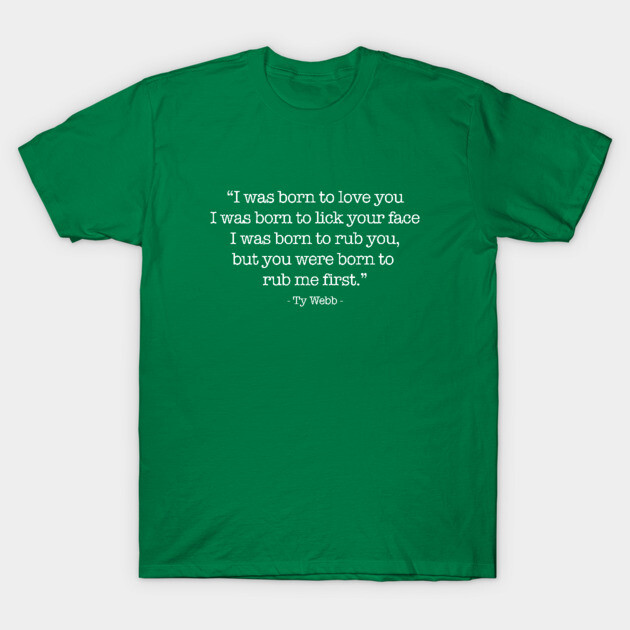 Green cotton T-shirt with white printed quote, casual style, perfect for everyday wear.