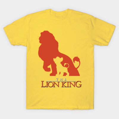 Yellow Lion Graphic T-Shirt, Cotton, Casual Wear, Unisex, Features Bold Red Lion Silhouette, Comfortable and Stylish.