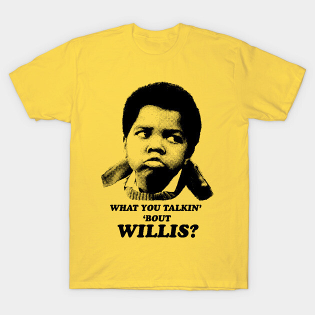 Yellow graphic t-shirt with retro print and humorous text, casual wear, cotton material.