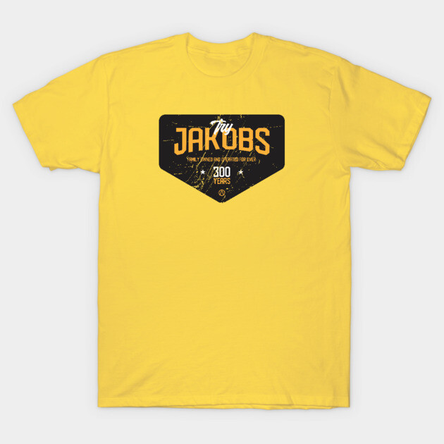 Yellow graphic tee with bold black and orange text design, casual style, made from soft cotton, unisex fit.