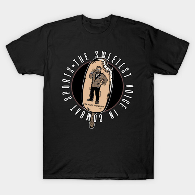 Black graphic t-shirt with vintage ice cream design and text, made of cotton. Casual style for everyday wear.