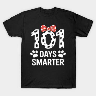 Dog Happy 101 Days School 100 Days Smarter Teacher Student T-Shirt by Ani Markosyan