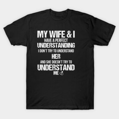 Black humorous graphic t-shirt, bold white text, casual style, cotton material, perfect for gifting or daily wear.