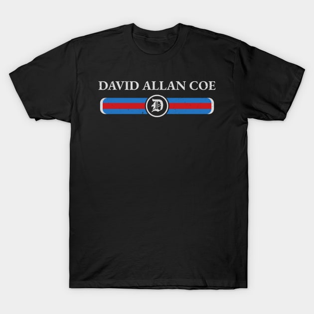 Black graphic tee with vintage-style text and red-blue stripe design, ideal for casual wear. Cotton material.