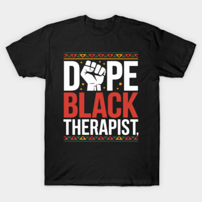 Black T-shirt with bold graphic text design, featuring a motivational and empowering message, casual wear.