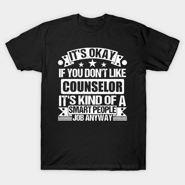 Black t-shirt with bold white text design for counselors, casual style, ideal for gifting or personal use.