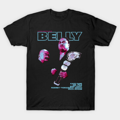 Black graphic t-shirt featuring retro wrestling design, ideal for casual wear, cotton material.