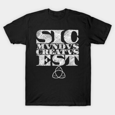 Black t-shirt with bold white text design, casual style, perfect for everyday wear, made from soft cotton material.