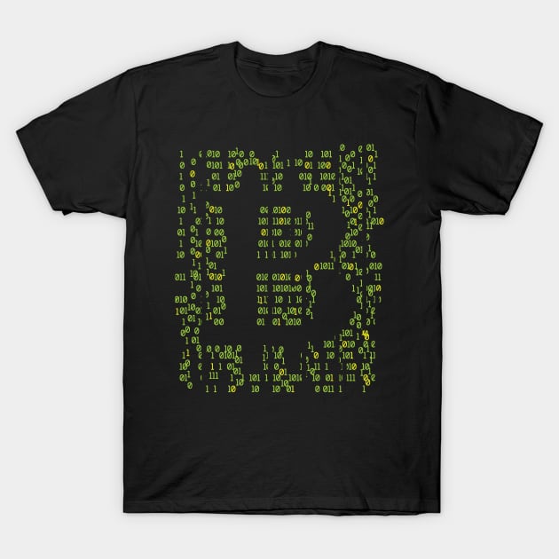 Black cotton t-shirt with green binary code design, casual style, perfect for tech enthusiasts and everyday wear.