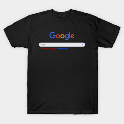 Black cotton t-shirt featuring Google search design, casual style, unisex, perfect for everyday wear.