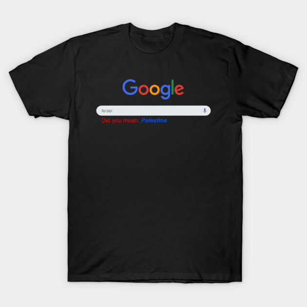 Black cotton t-shirt featuring Google search design, casual style, unisex, perfect for everyday wear.