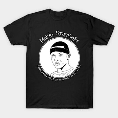 Black graphic t-shirt with artistic print and motivational text, casual style, cotton material, unisex design.