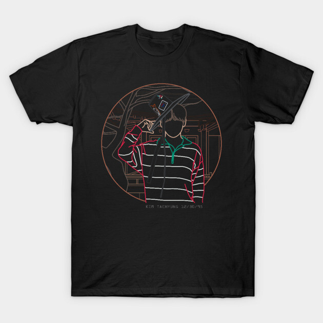 Black graphic t-shirt with colorful abstract design, cotton material, casual wear, suitable for everyday style.