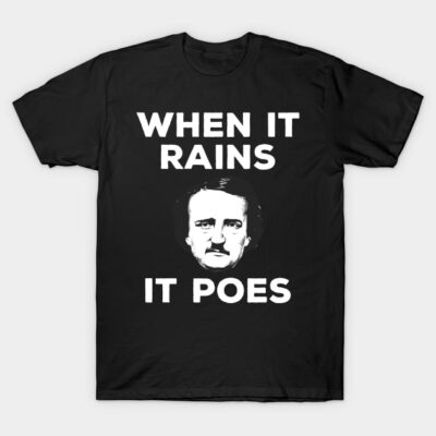 Black t-shirt with humorous white text and graphic, casual wear, cotton material, ideal for everyday use.