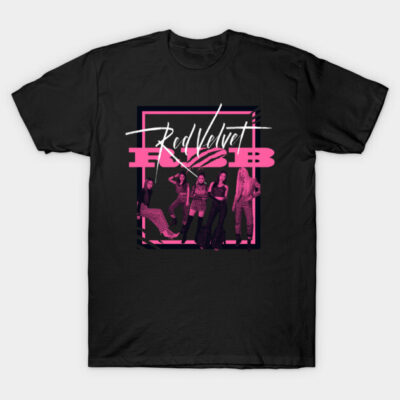 Black graphic T-shirt with pink and white abstract design, casual wear, cotton material.