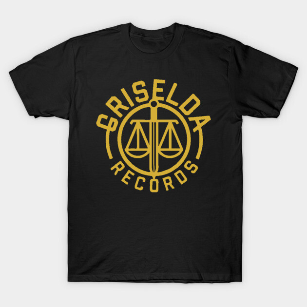 Black t-shirt with gold "Griselda Records" logo, casual style, perfect for music fans, made from soft cotton fabric.