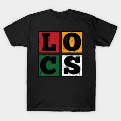 Black T-shirt with colorful block letters design, casual style, ideal for everyday wear, made from soft cotton material.