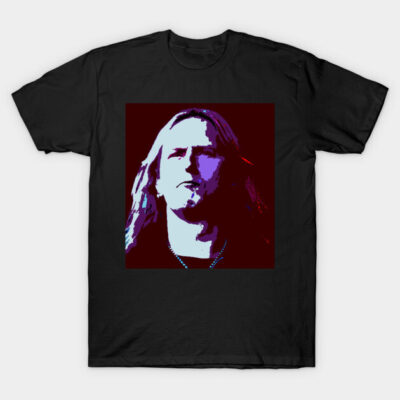 Black graphic t-shirt with abstract portrait design, casual style, 100% cotton, perfect for everyday wear.