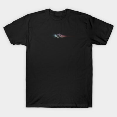 Black graphic t-shirt with abstract design, casual style, soft cotton fabric, perfect for daily wear or gifting.