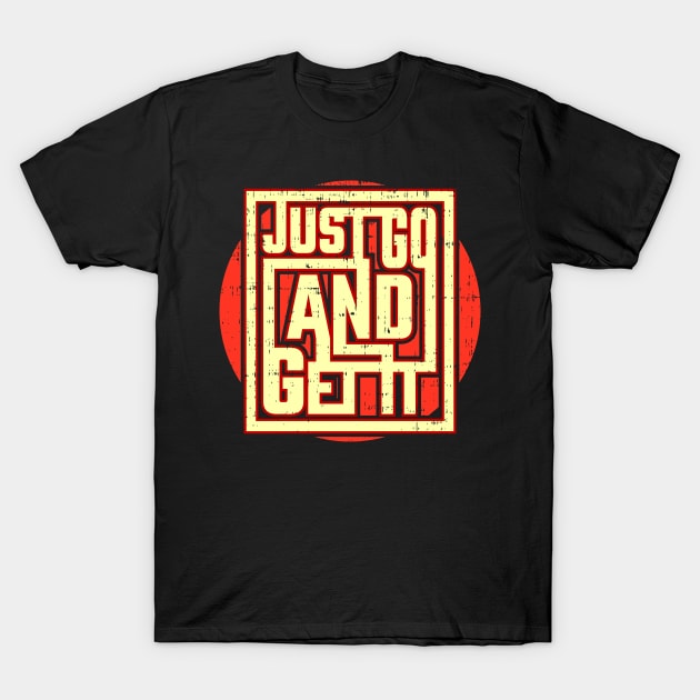 Black t-shirt with bold red and white graphic text design, casual style, ideal for everyday wear.