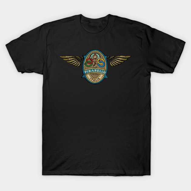 Black graphic T-shirt featuring vintage bicycle emblem design, casual style, 100% cotton, unisex fit.
