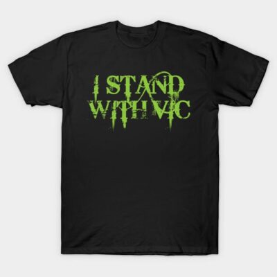 Black cotton t-shirt with bold green text design, casual style, ideal for everyday wear.