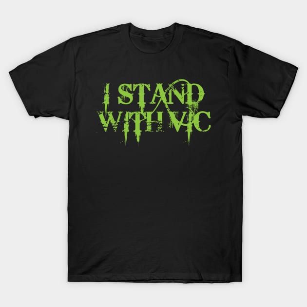 Black cotton t-shirt with bold green text design, casual style, ideal for everyday wear.
